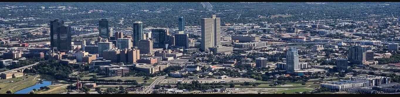 Downtown Fort Worth skyline viewed from above