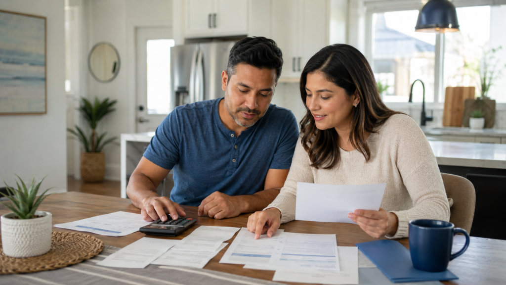 Texas couple comparing copays, deductibles, and coinsurance